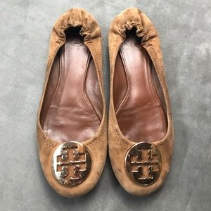 COPY - Tory Burch Reva tan suede ballet flats